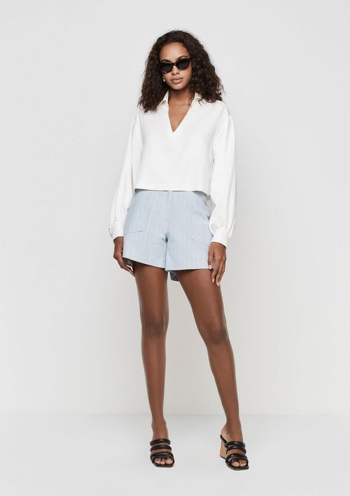 Blusa Manga Longa Ampla Em Viscose